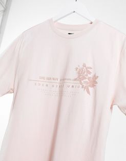 floral print regular fit t-shirt in pink