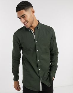 long sleeve oxford shirt in khaki-Green