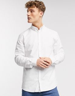 long sleeve regular fit oxford shirt in white