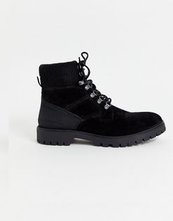 military boot with buckle detail in gray-Brown