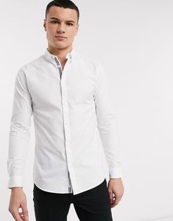 slim fit oxford shirt in white-Blues