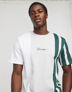 Prolific T-shirt with stripe panel-White