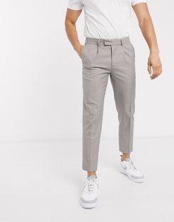 skinny smart pants in brown check