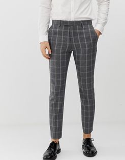 skinny smart pants in charcoal gray-Grey