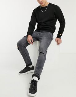 slim jeans in washed black-Stone