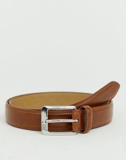 stripe buckle belt in tan