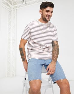 striped ottoman t-shirt in white