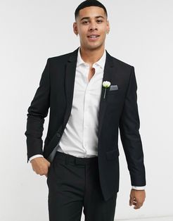 wedding skinny suit jacket in black