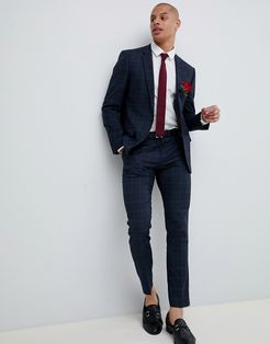 wedding suit jacket in navy check