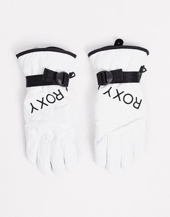 Jetty Solid ski gloves in white