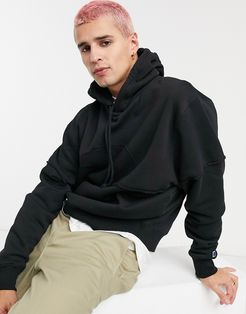 fleece logo hoodie in black