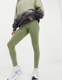 ribbed leggings in khaki-Green