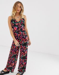 cami jumpsuit with low back-Black