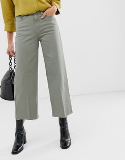 Femme cropped wide leg jean-Green