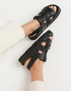 Femme leather chunky sandal in black