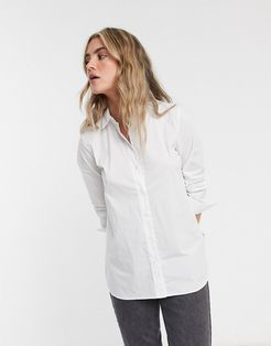 Femme shirt with side zip in white