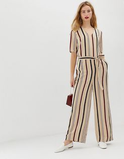 Femme stripe jumpsuit with wide leg-Multi