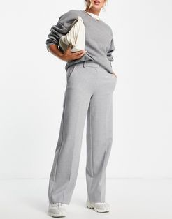 Femme wide leg pants in gray-Grey