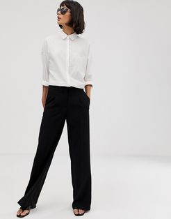 Femme wide leg pants-Black