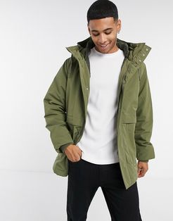 parka with recycled padding in green