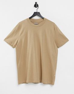 relaxed T-shirt in heavy cotton beige