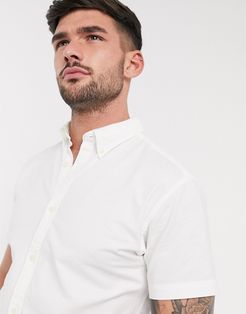 short sleeve oxford shirt in white