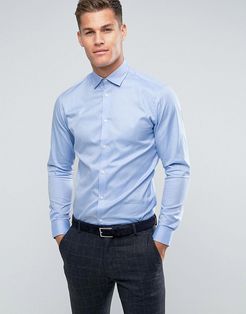 slim fit easy iron smart shirt in light blue-Blues