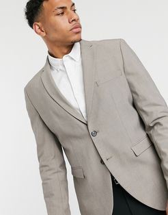 slim jersey boxy suit jacket in light gray-Neutral