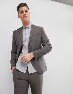 Slim Wedding Suit Jacket-Brown