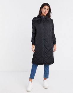 maddy quilted coat in black