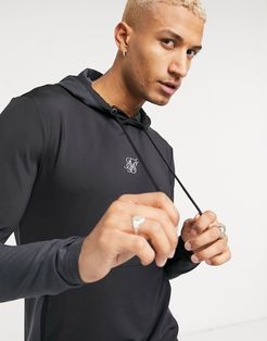 advanced tech muscle fit hoodie in black and gray