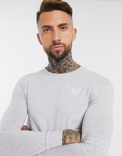 core gym long sleeve t-shirt in gray