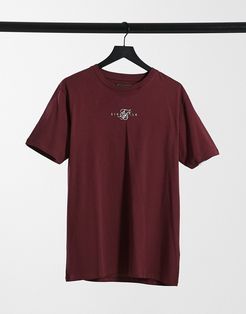 essential t-shirt in burgundy-Red