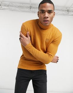 ribbed turtleneck sweater in mustard-Yellow