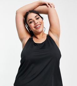 Active tank with open back in black-Multi