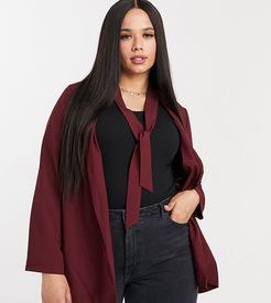 cut out back blazer in wine-Red