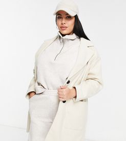 single breasted tailored coat in oatmeal-Beige