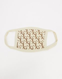 face covering in beige monogram print