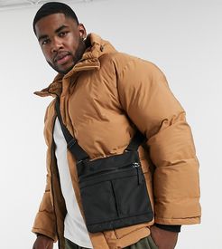 oversized puffer jacket with pocket detail in camel-Tan