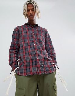 oversized shirt in red check