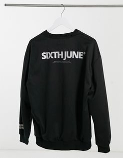 reflective logo back sweatshirt in black