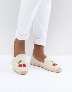 Cherry Embroidered Espadrilles-Blues