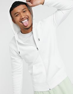 mix and match zip through hoodie in white