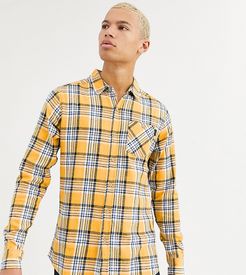 Tall fitted check shirt with pocket-Yellow