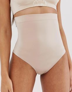 Suit Your Fancy high waist shaping thong in champagne beige