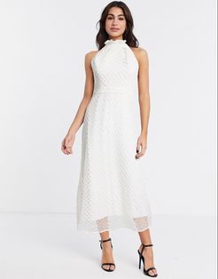 midsummer midi dress in white