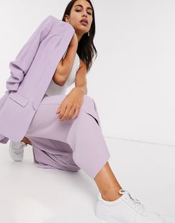 wide leg tailored pants in lilac-Purple