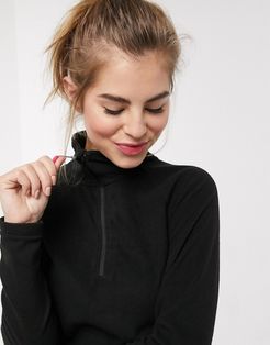 zip neck sweatshirt in black