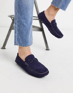 cottn driving shoes in navy suede