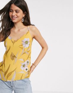 cydd cabana floral scalloped top-Yellow